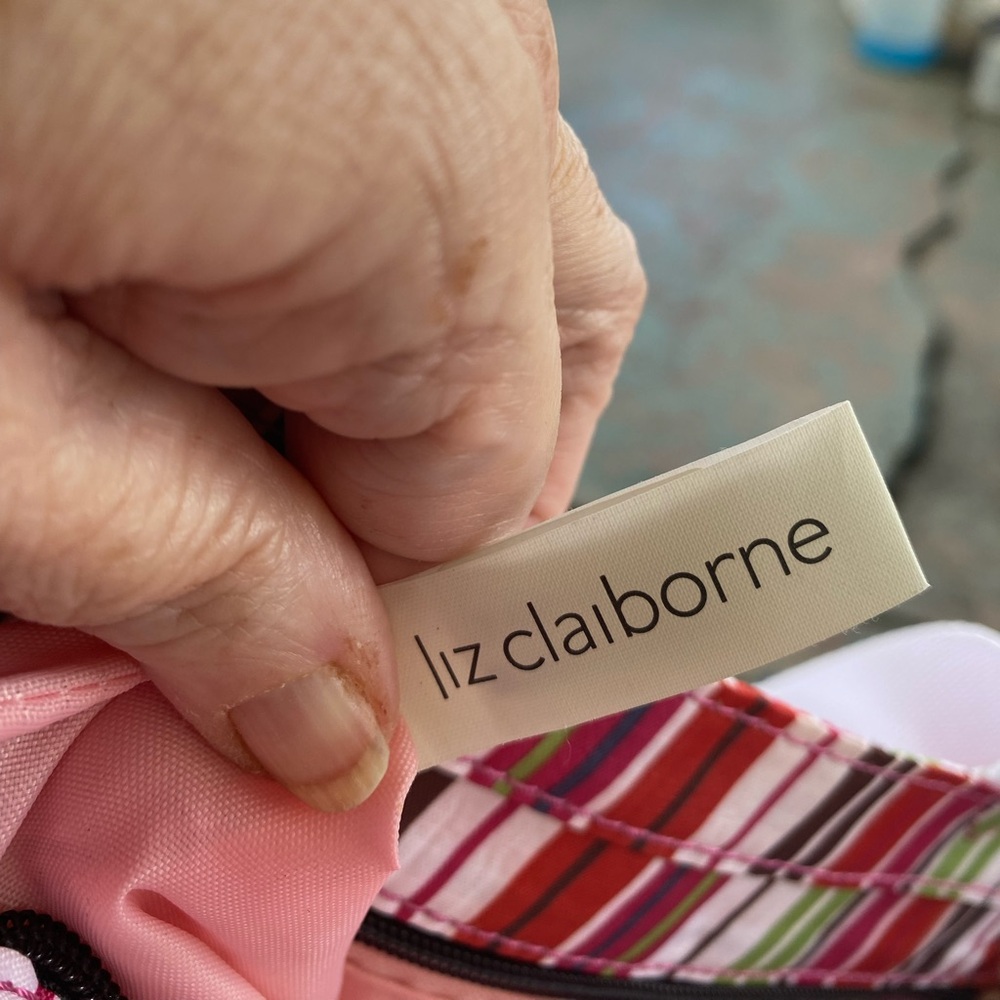 LIZ CLAIBORNE STRIPED TOTE BAG - Picture 7 of 14